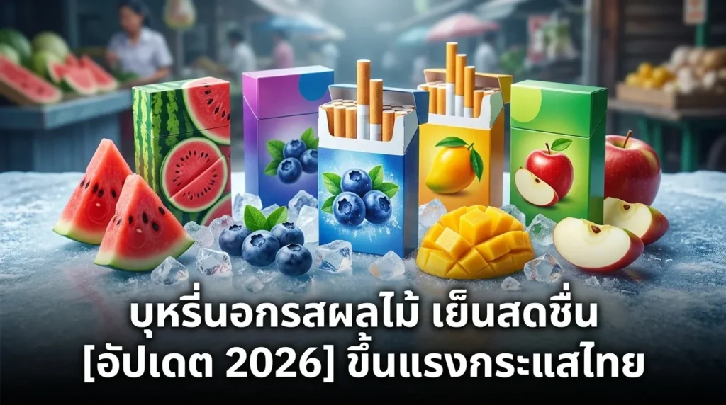 บุหรี่นอกรสผลไม้ เย็นสดชื่น อัปเดต 2026 | smoke999.com
