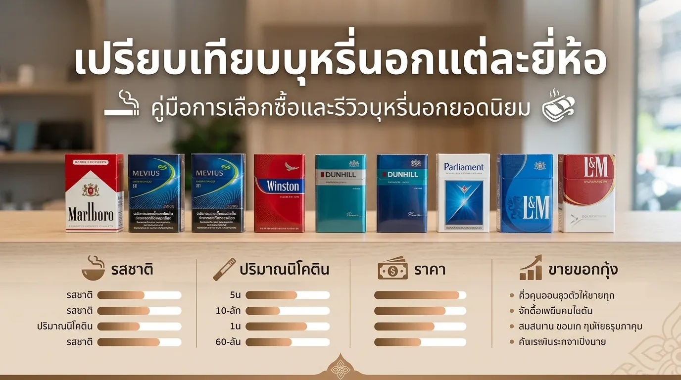 เปรียบเทียบบุหรี่นอกแต่ละยี่ห้อ - คำถามที่พบบ่อยเกี่ยวกับ เปรียบเทียบบุหรี่นอกแต่ละยี่ห้อ