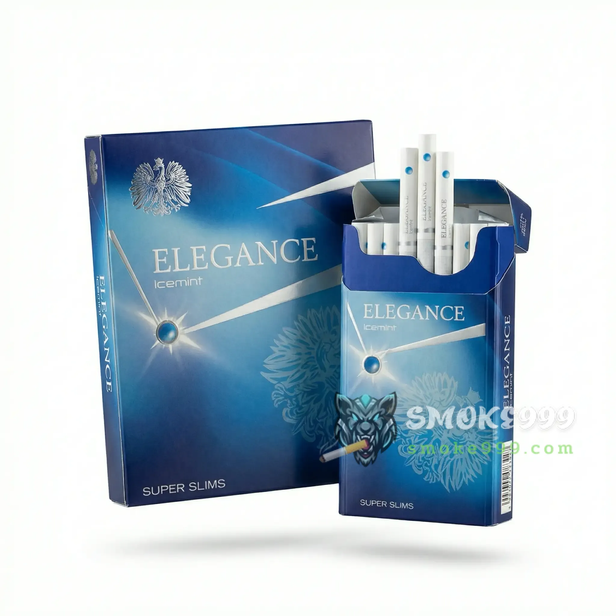 ELEGANCE ฟ้า Icemint Super Slim (1 เม็ดบีบ)